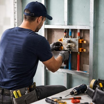 plombier-installe-mitigeur-cloison-tuyaux