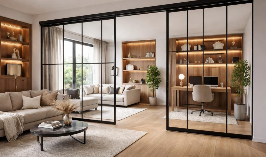 interieur-moderne-cloison-verre-bois