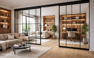 interieur-moderne-cloison-verre-bois