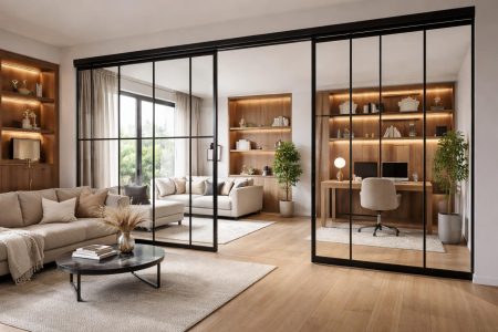interieur-moderne-cloison-verre-bois