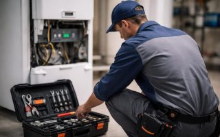 technicien-accroupi-chaudiere-panneau-lumineux