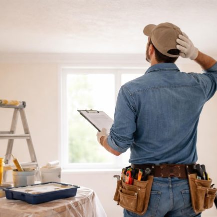 personne-bricolage-examine-plafond-outils-peinture