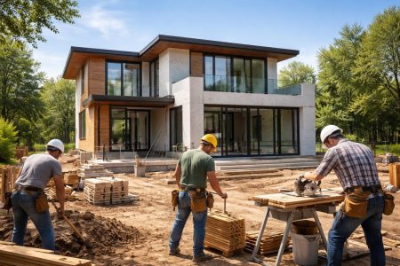 chantier-maison-moderne-ouvriers-arbres