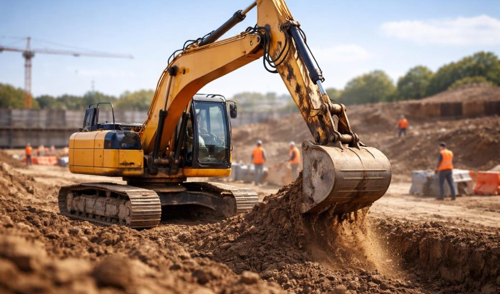 pelleteuse-chantier-ouvriers-ciel-clair