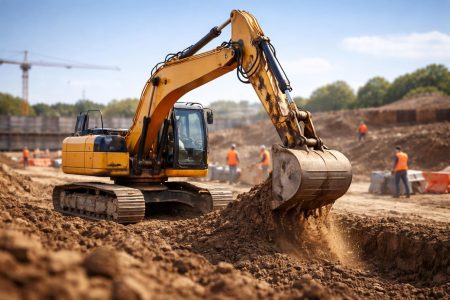 pelleteuse-chantier-ouvriers-ciel-clair
