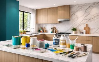 cuisine-moderne-ilot-peinture-resine