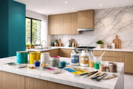 cuisine-moderne-ilot-peinture-resine